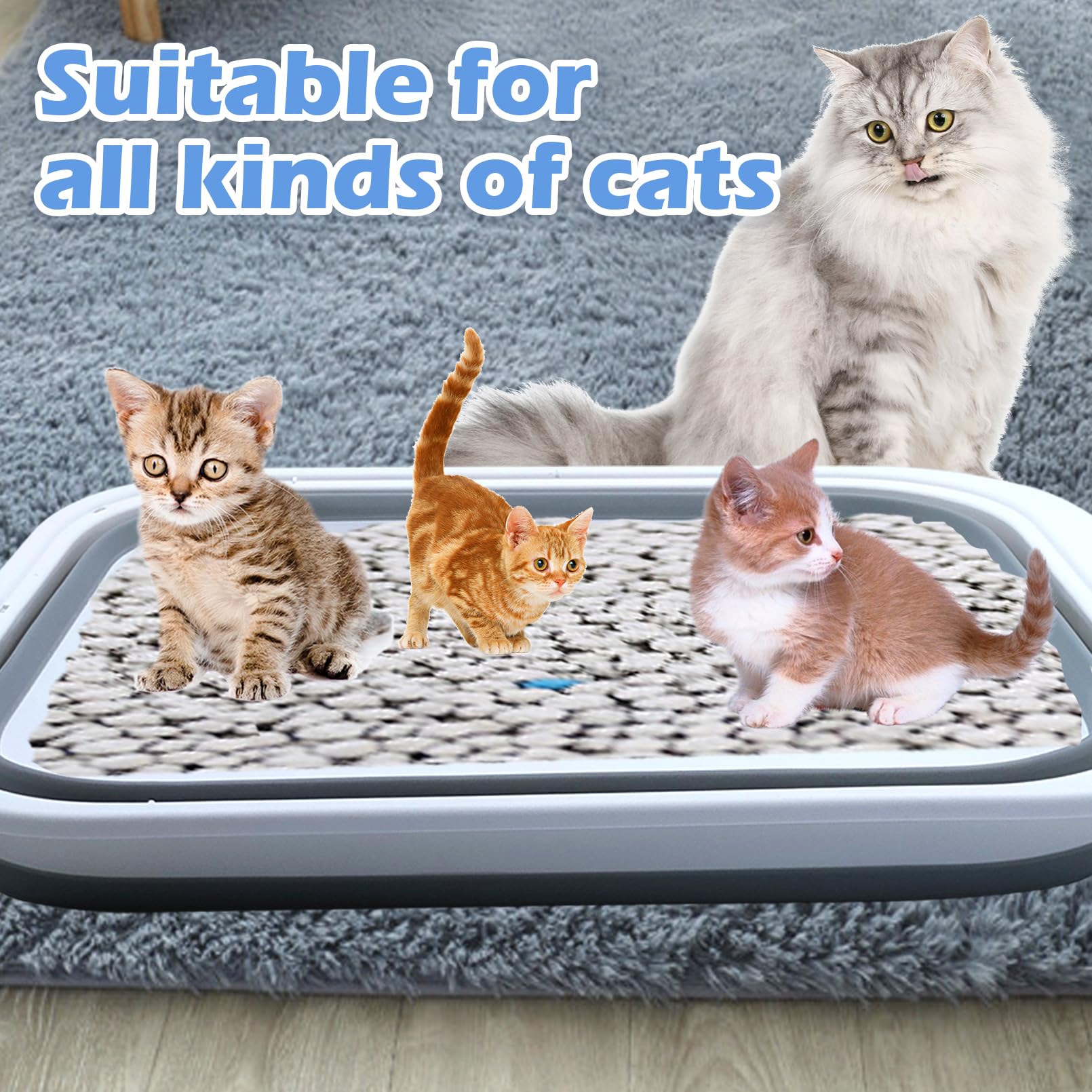 MUYG bandeja para gatos con medidas 45x34x12,5 cm, fácil de adaptar