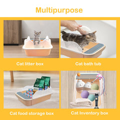MUYG caja para gatos antisalpicaduras para un área limpia en casa.