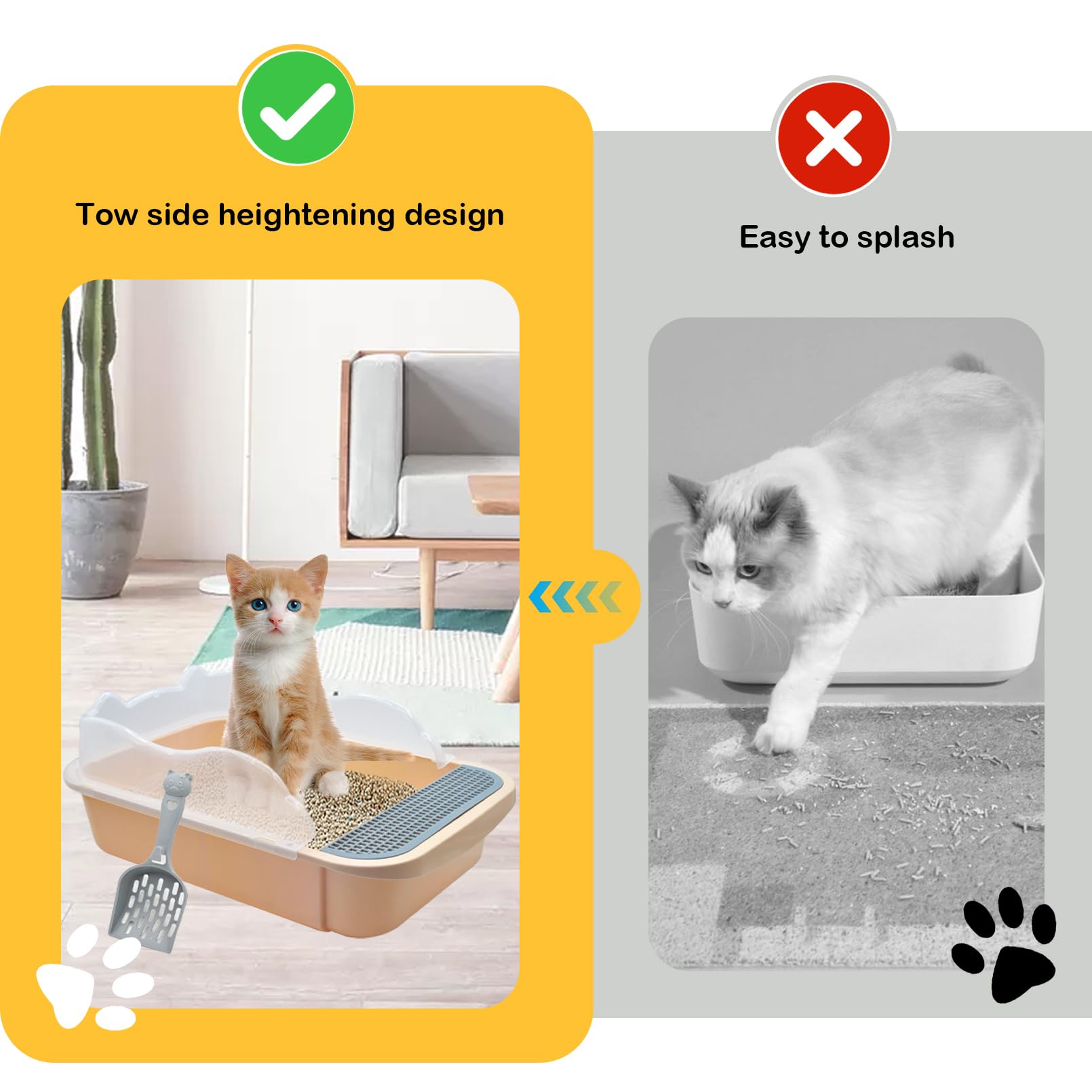 MUYG caja para gatos usos múltiples: tina, comida y almacenamiento para gatos.