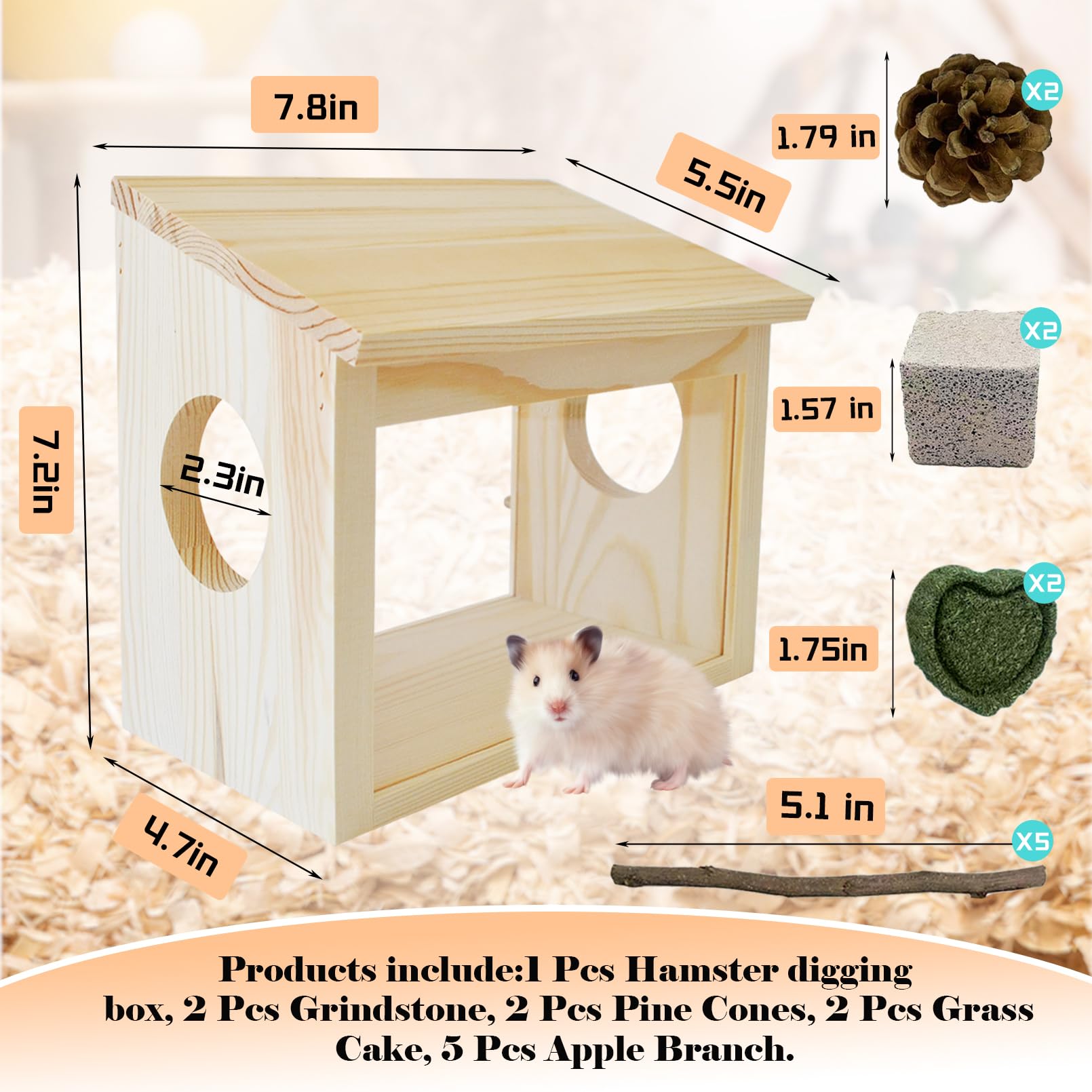 MUYG hamster sand bath container with clear design enables easy observation during play
