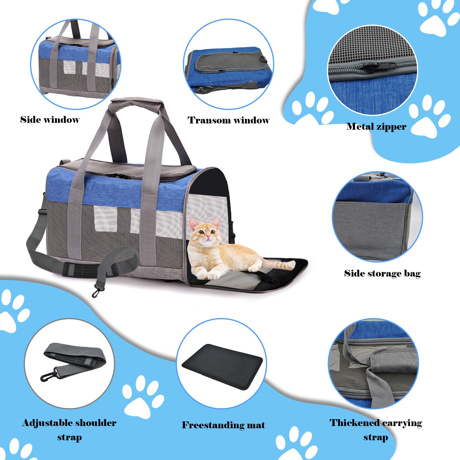 MUYG transportín gato medidas 14-9x9-8x10-2pulgadas, ideal para mascotas