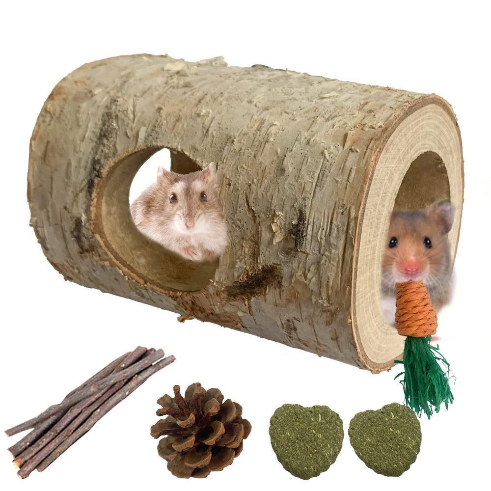 MUYG tunel de madera para hámster, ambiente natural y seguro para juego.