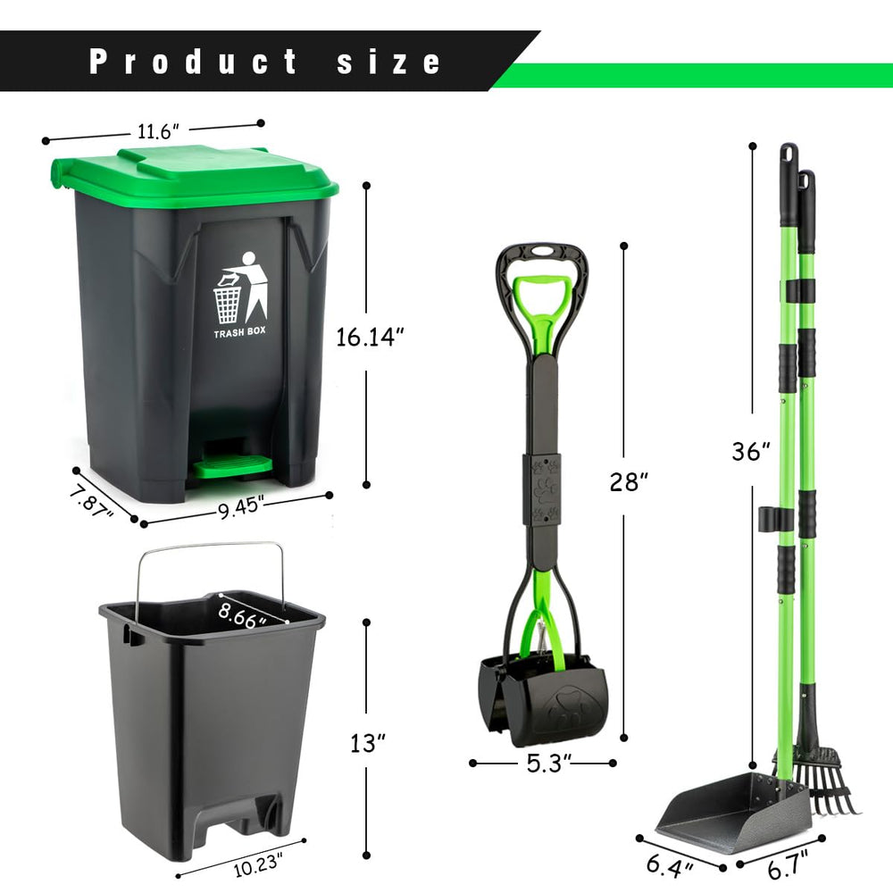 MXF conjunto-pooper-scooper-para-exteriores, limpieza rápida y práctica