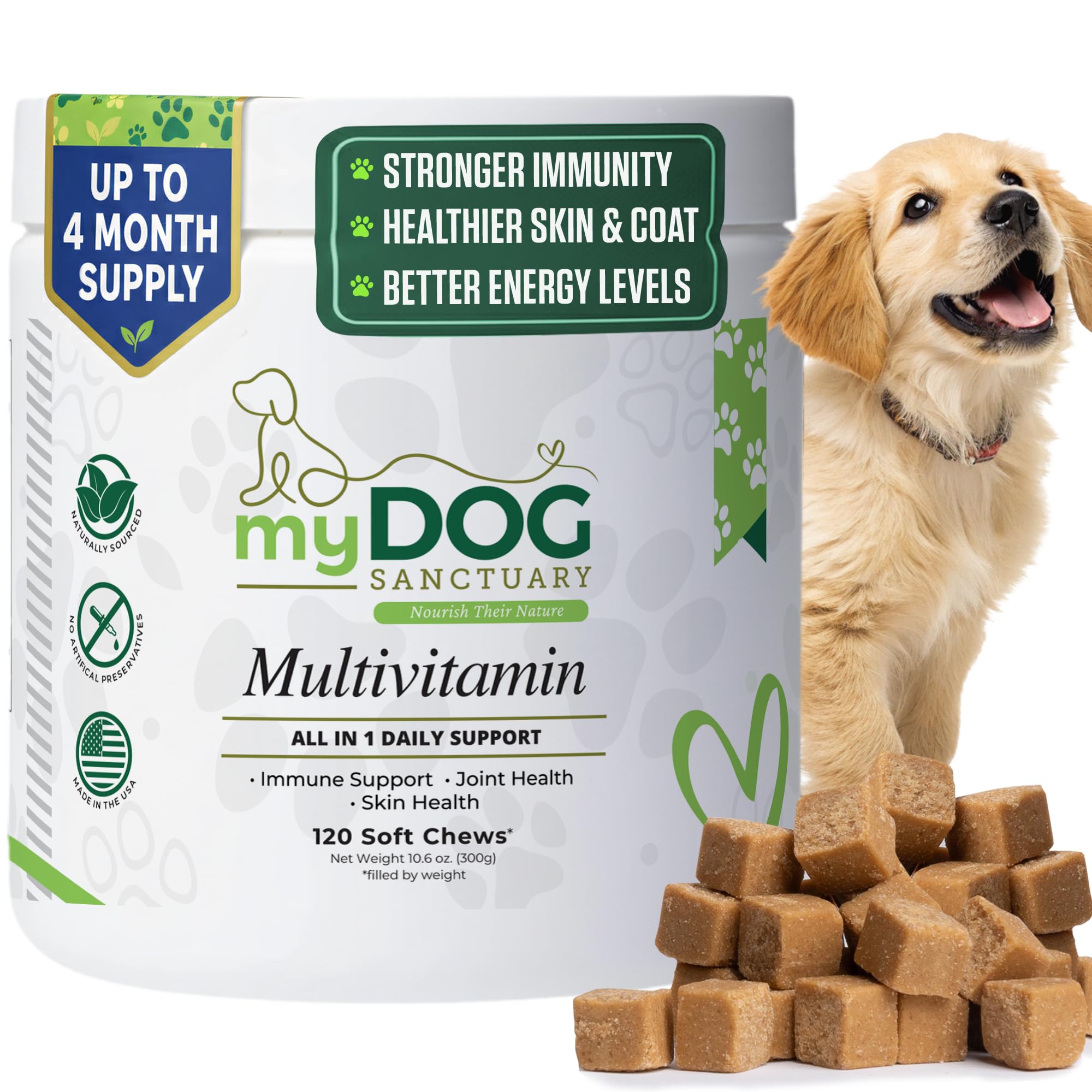 My Dog Sanctuary 14 en 1: masticables para perros con nutrición completa para el día a día.