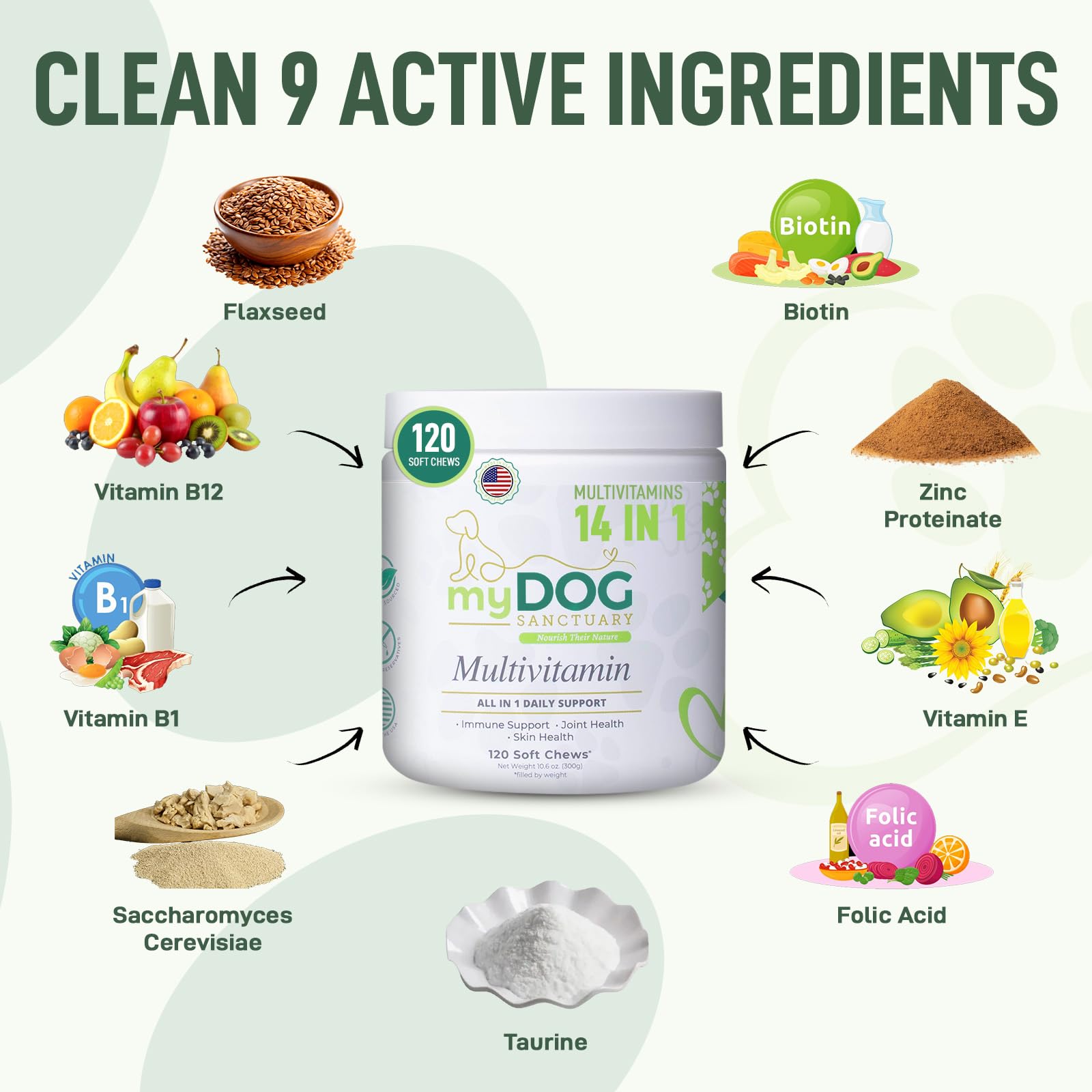 My Dog Sanctuary inmunidad: apoyo para la piel y pelaje con vitaminas diarias.