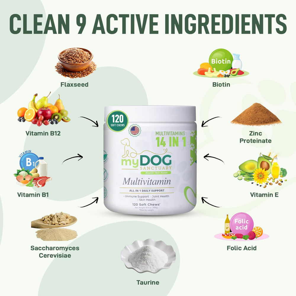 My Dog Sanctuary inmunidad: apoyo para la piel y pelaje con vitaminas diarias.