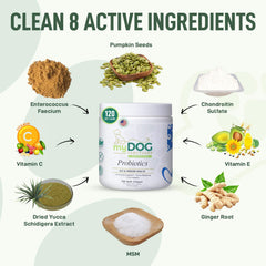My Dog Sanctuary Probiotics, semillas de calabaza, promueven la salud digestiva y el confort diario.