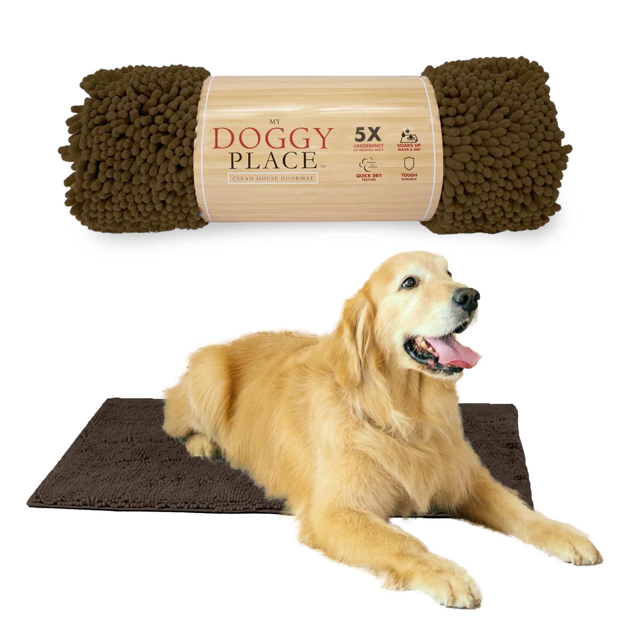 Alfombra My Doggy Place con absorción superior para limpiar lodo y agua.