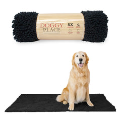 Alfombra barro perro 60x36 negra de My Doggy Place protege el suelo.