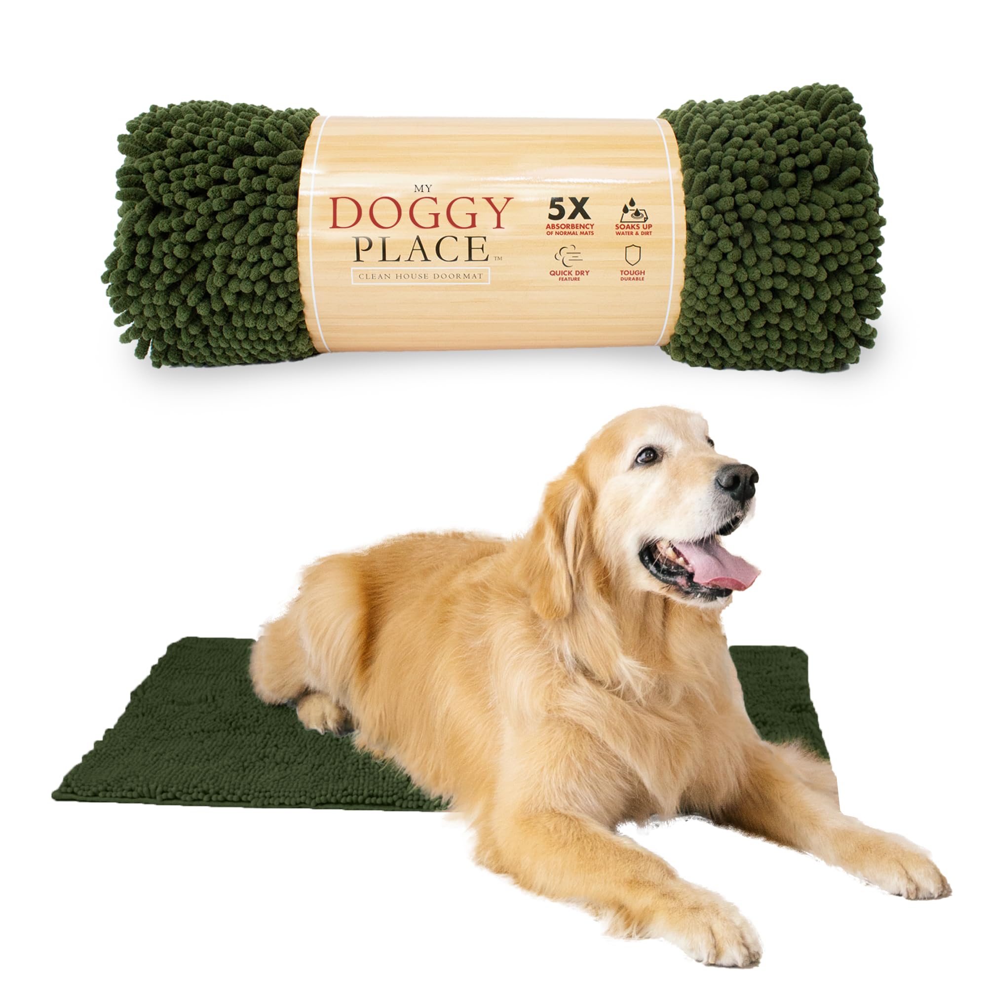 My Doggy Place: alfombra-barro-perros-36x26 para entradas, protege suelos y facilita la limpieza.