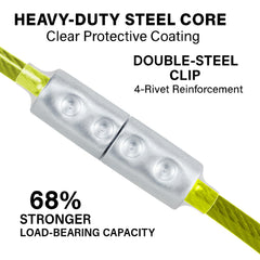 MYAXBD detalle de conexiones 1000 libras resiste tracción, ideal para paseos o entrenamiento.