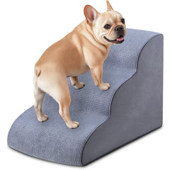 MYAXBD escaleras para perros pequeños con tres peldaños y funda de corduroy suave