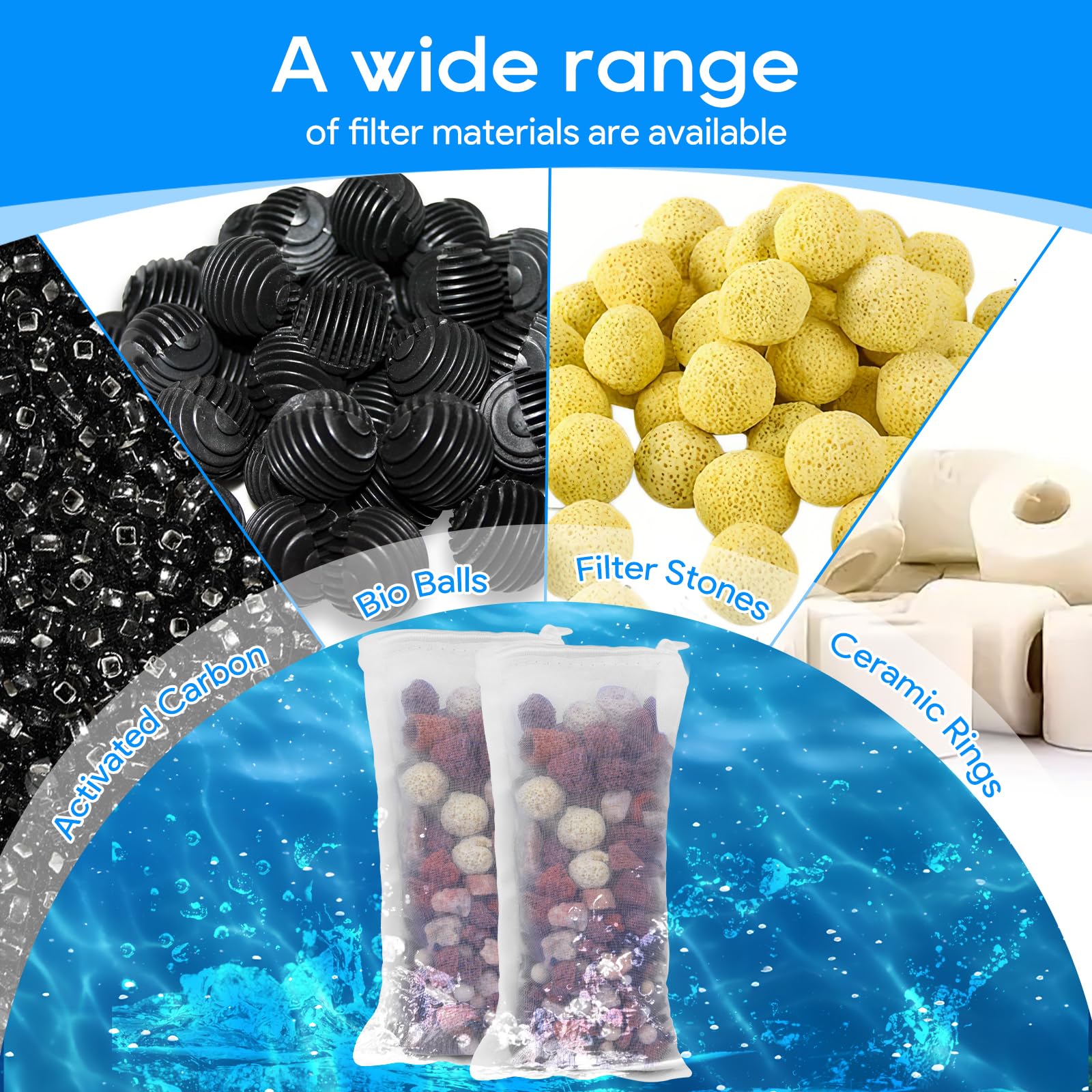 MyfatBOSS bolsa filtración acuario nylon resistente para uso repetido