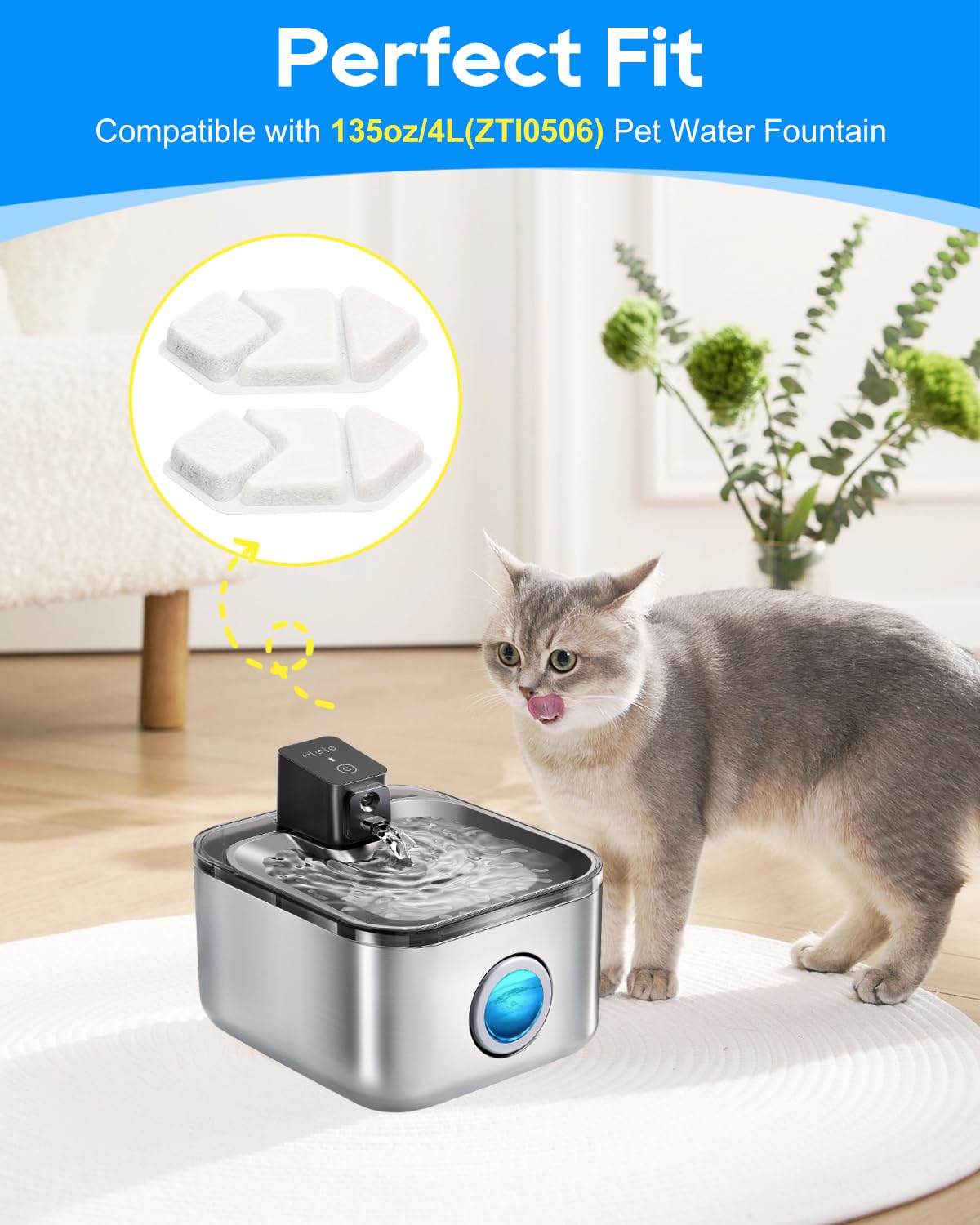 MyfatBOSS filtro para bebederos Speedeer ZTI0506, 4L, flujo estable.