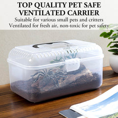 MyGift Reptile Carrier tapa con ventilación para circulación de aire segura.