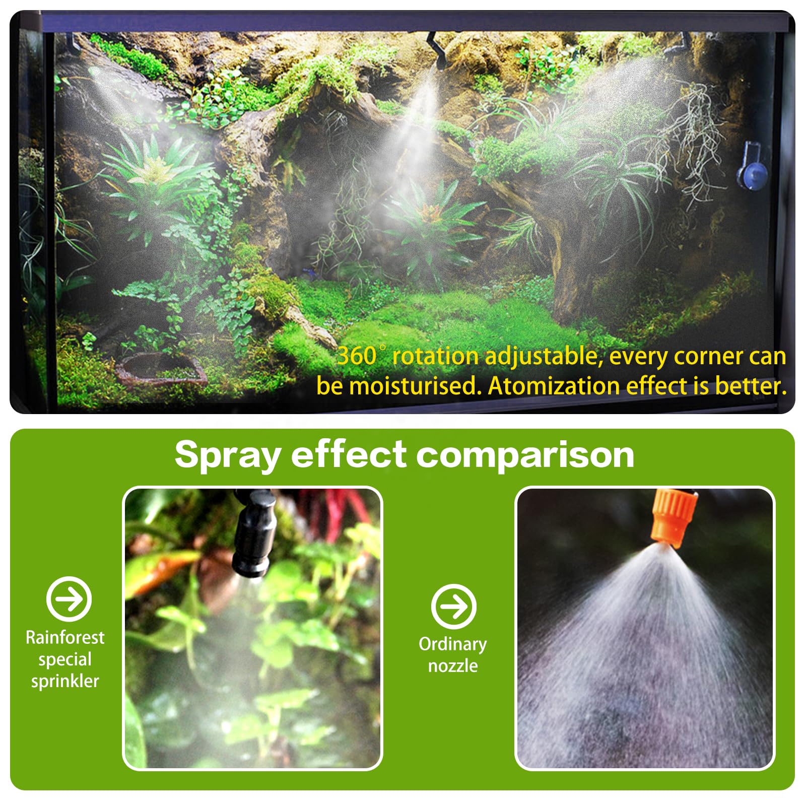 MYGIIKAKA Manguera de agua para nebulización en terrarios e invernaderos.