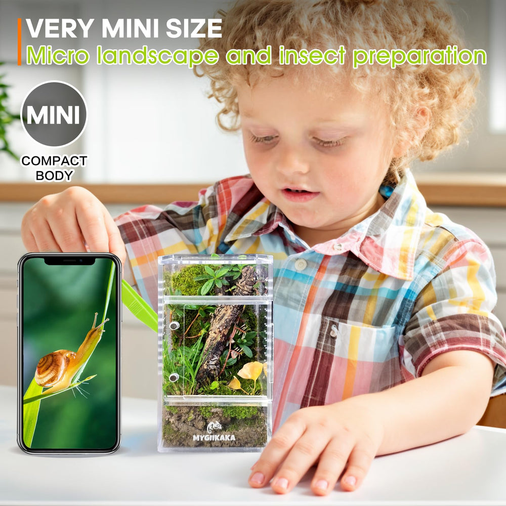 MYGIIKAKA habitat-mantis-religiosa, terrario compacto para observar movimientos delicados.