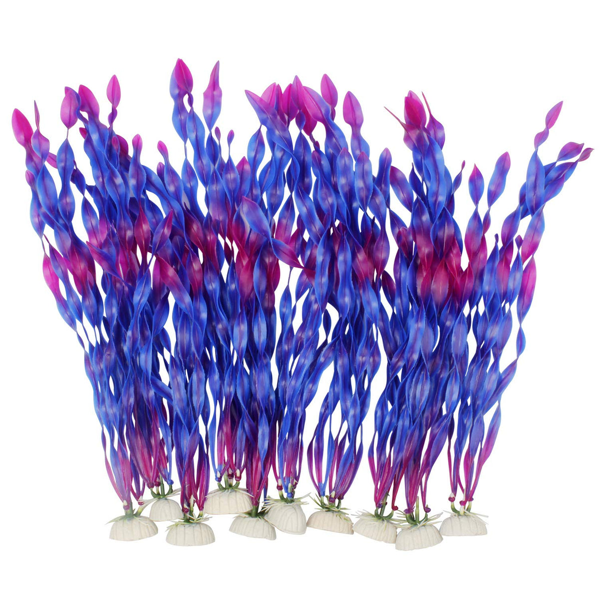 Plantas artificiales MyLifeUNIT para acuario moradas, decorativas y seguras para peces.