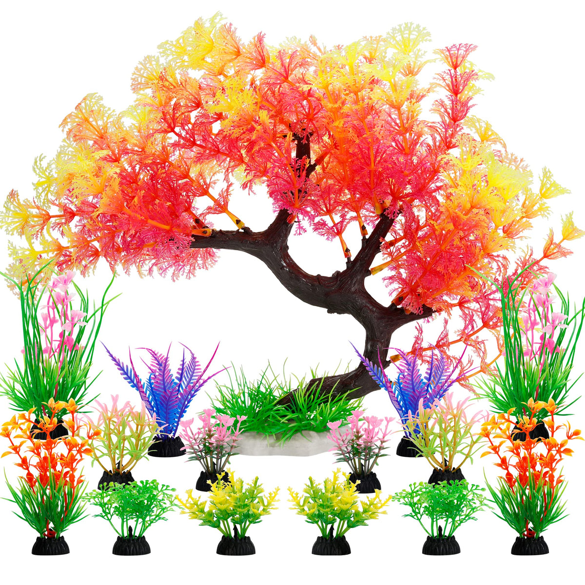 MyLifeUNIT árbol de acuario rosa, pieza central grande para decorar