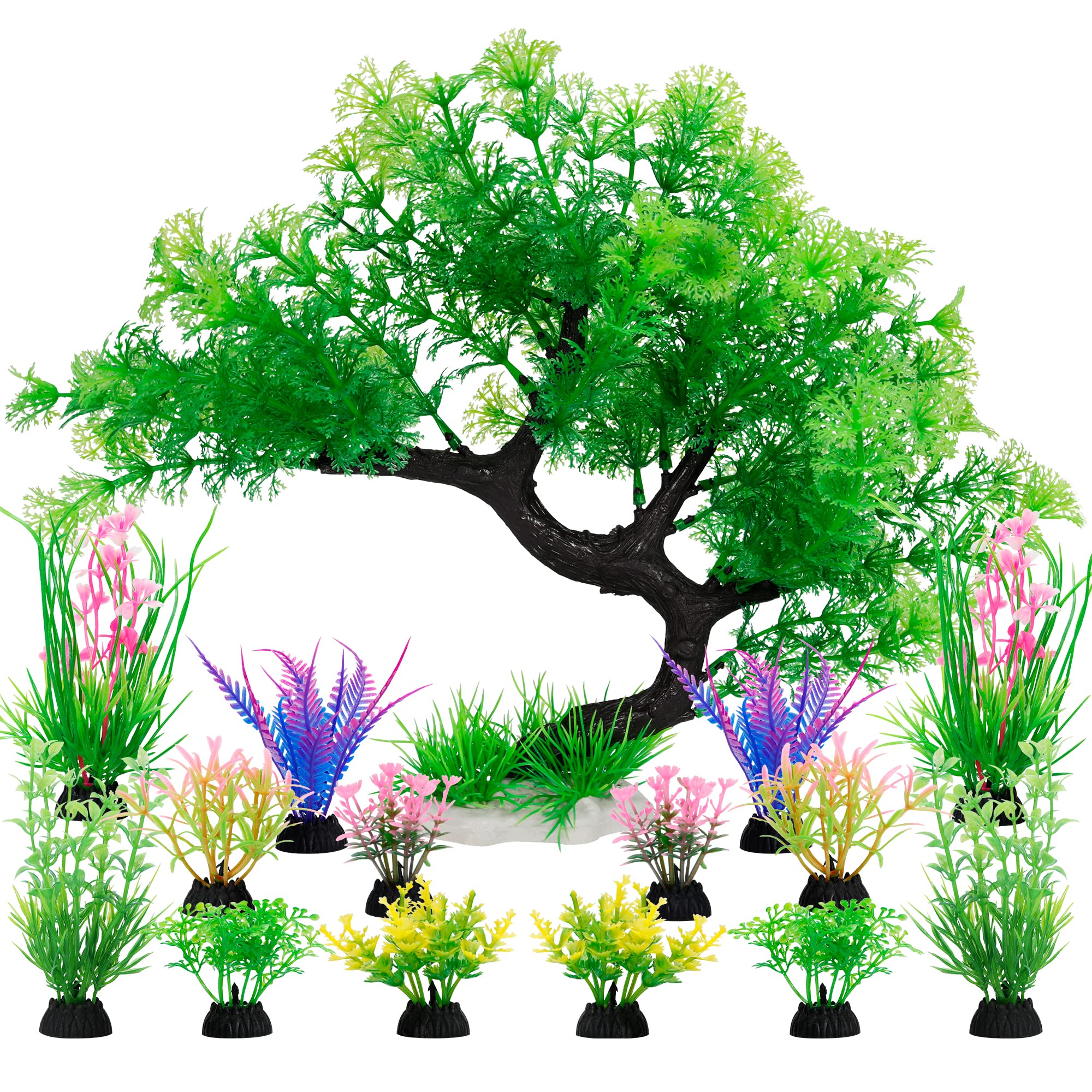 MyLifeUNIT árbol plástico para acuario grande, centro decorativo para refugio.