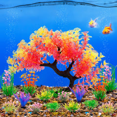 MyLifeUNIT plantas artificiales rosas pequeñas para acuario detalle 2