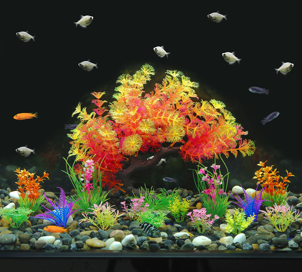 MyLifeUNIT plantas artificiales rosas pequeñas para acuario detalle 3