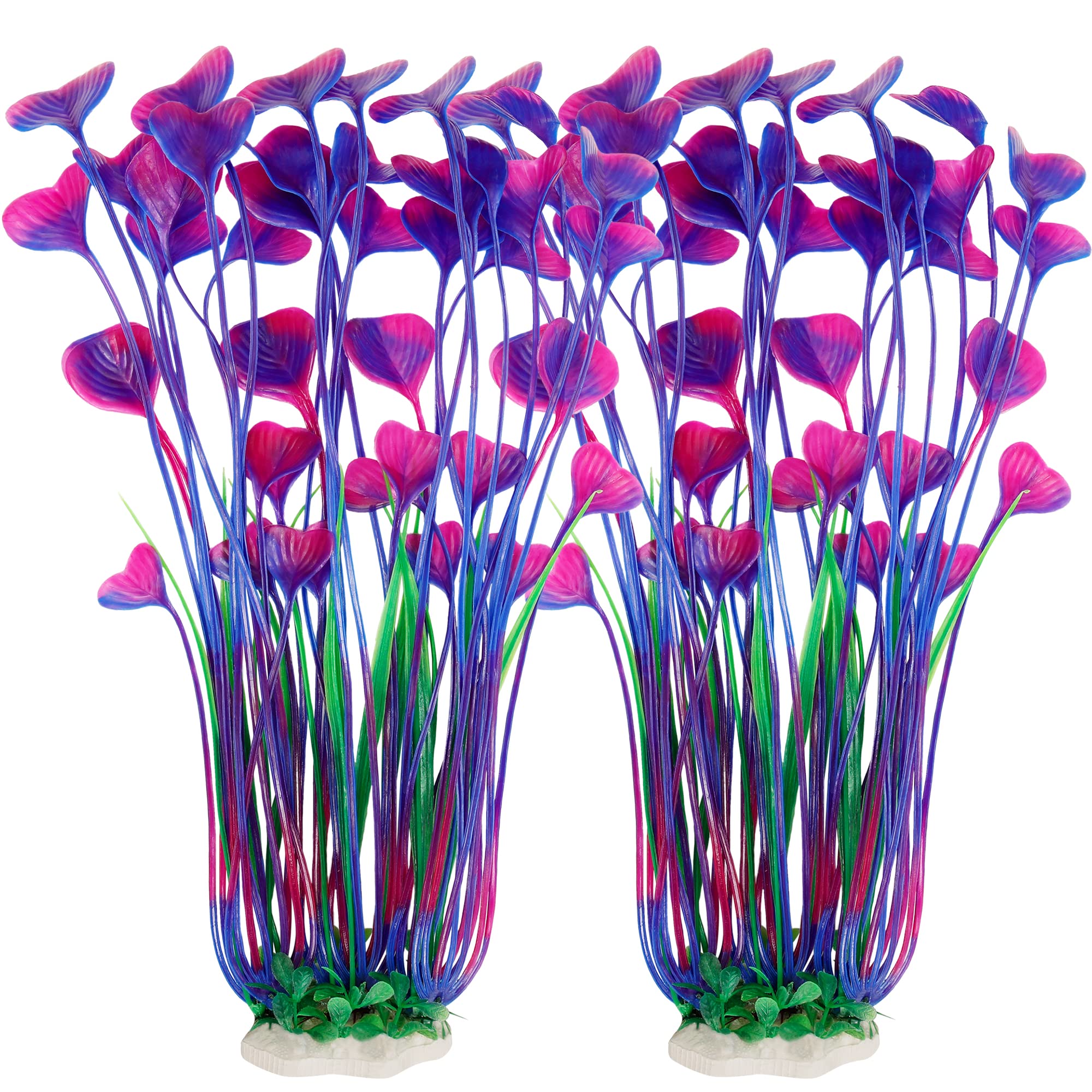 MyLifeUNIT plantas de acuario grandes, conjunto de 2 para decoración.
