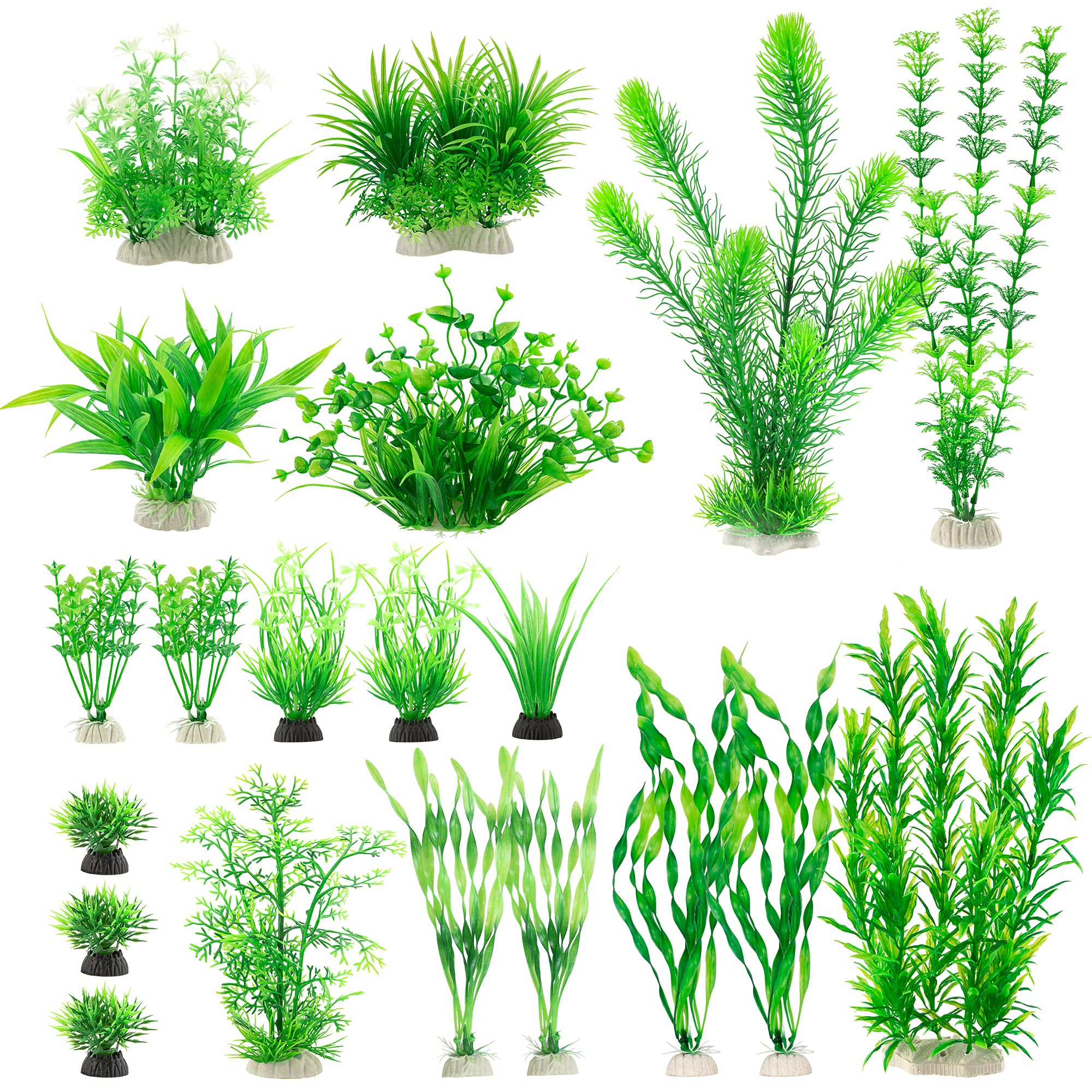 Plantas artificiales MyLifeUNIT para acuario: aspecto verde natural y refugio seguro para peces.