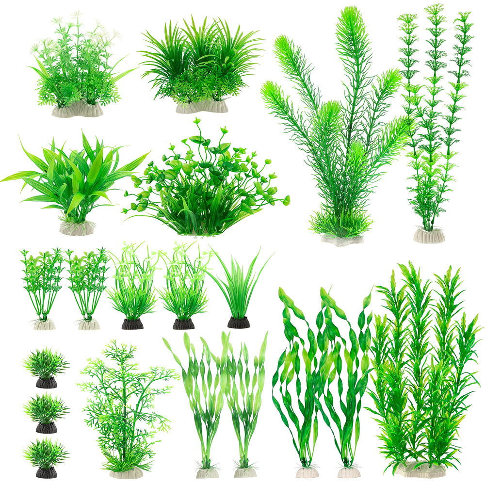 Plantas artificiales MyLifeUNIT para acuario: aspecto verde natural y refugio seguro para peces.
