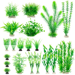 Plantas artificiales MyLifeUNIT para acuario: aspecto verde natural y refugio seguro para peces.