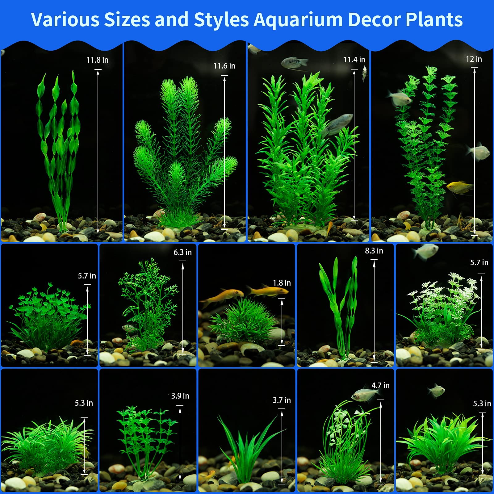 MyLifeUNIT plantas artificiales para acuario con hojas suaves para refugio.