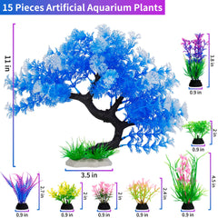 MyLifeUNIT plantas artificiales para acuario variadas y coloridas para un ambiente vivo.