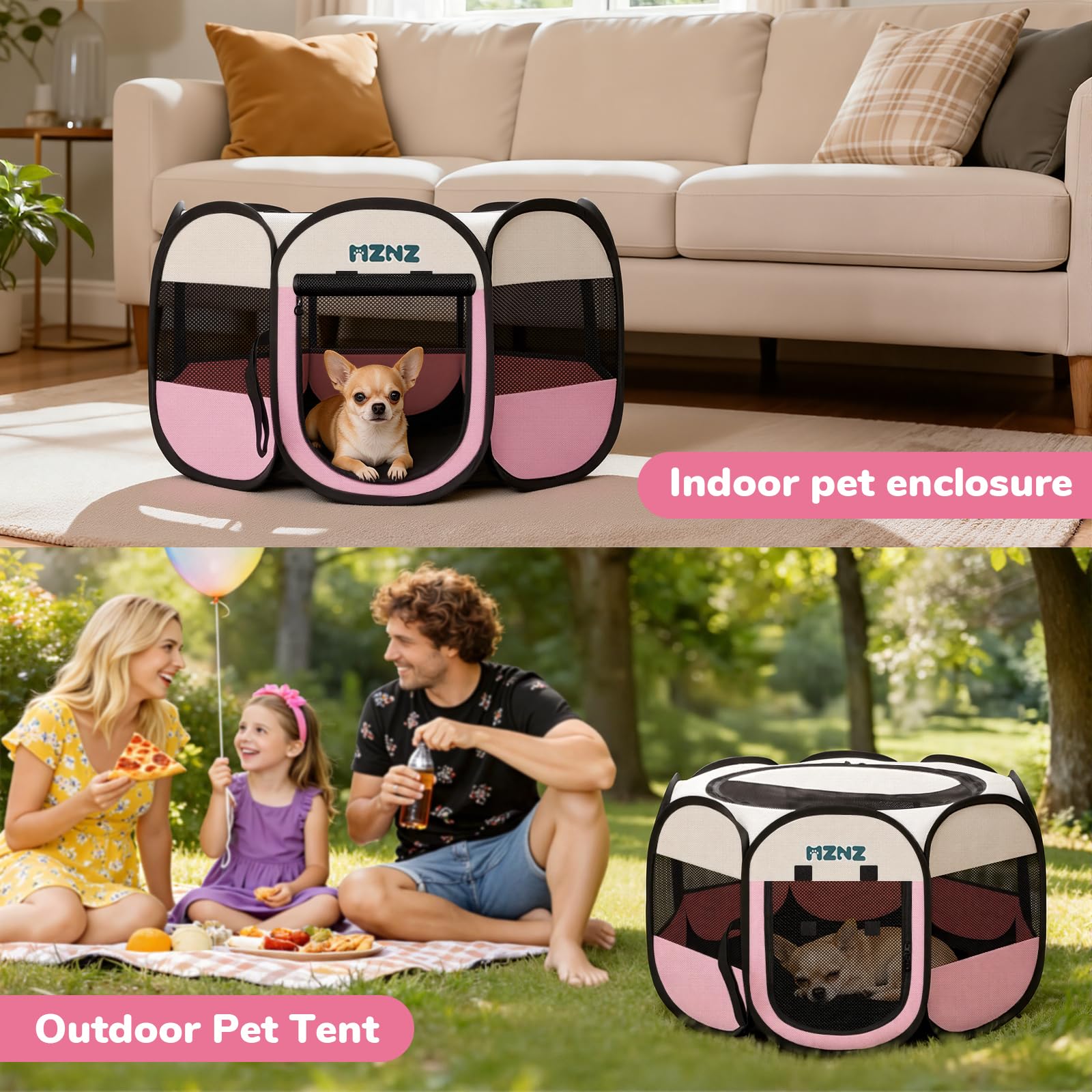 MZNZ corral mascotas bolsa de transporte para viajar.