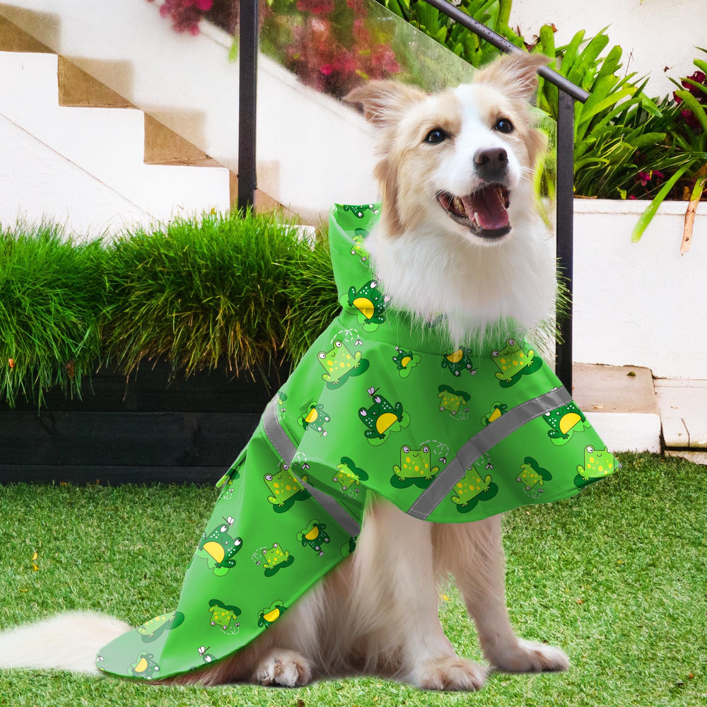 Capa de lluvia NACOCO para perro grande, ajuste elástico y correa para un ajuste seguro.