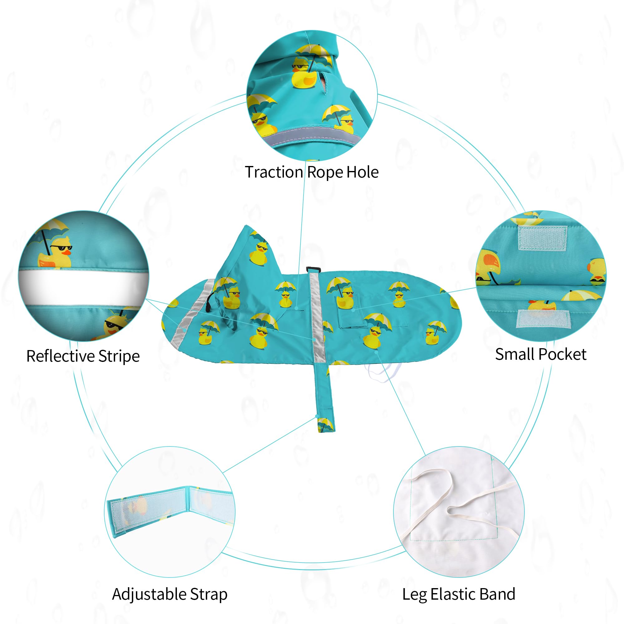 NACOCO capa con correas elásticas para patas y cinturón ajustable
