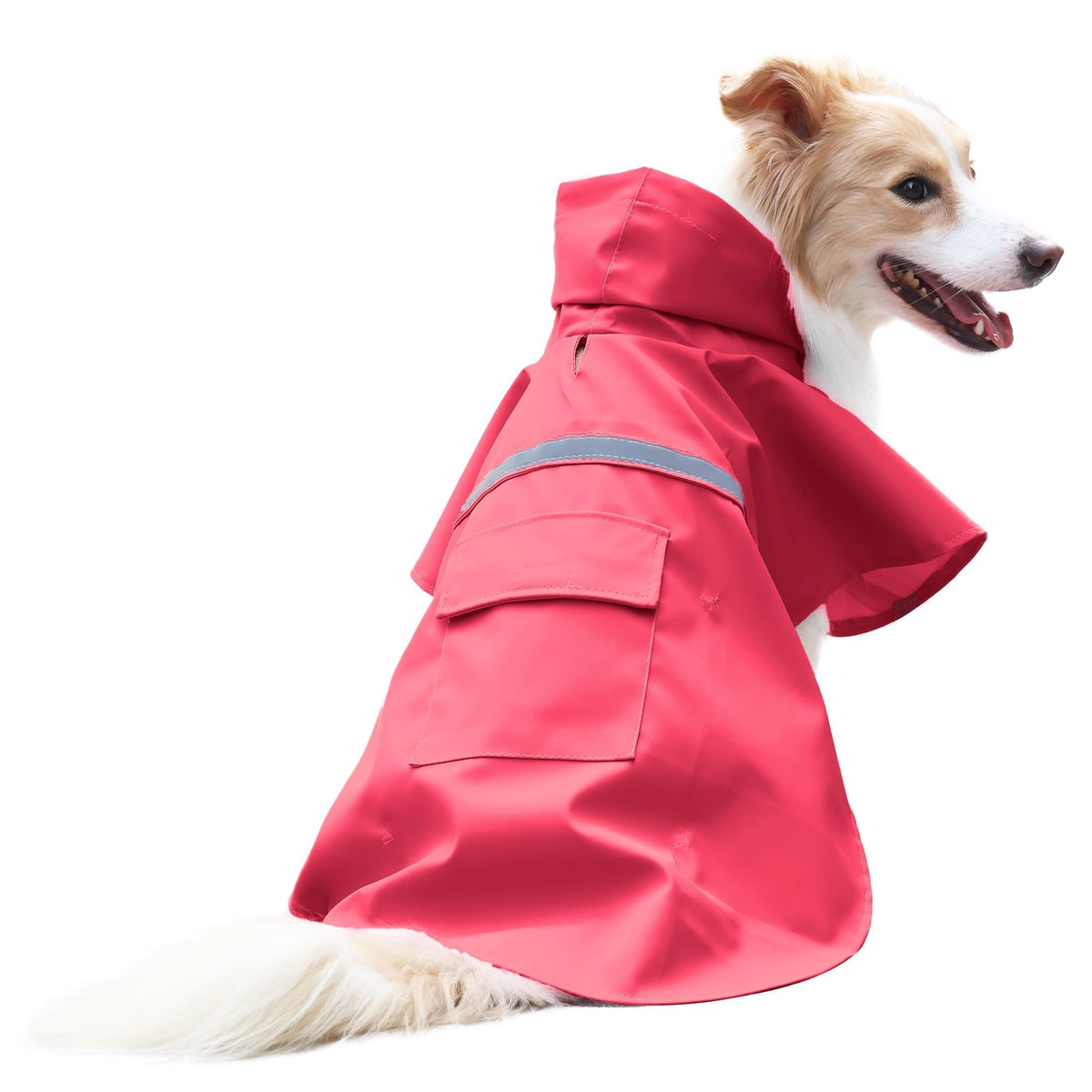 NACOCO capa de lluvia para perro XXL roja, protege contra la lluvia en paseos