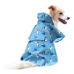 NACOCO capa impermeable para perros grandes, tiburón azul, protección contra la lluvia.