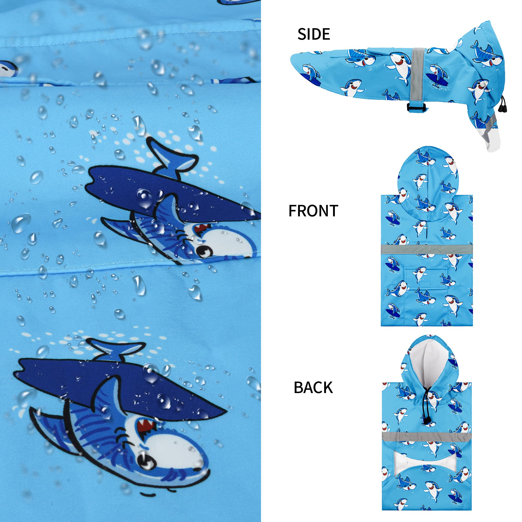 NACOCO chaqueta de lluvia con tiburón azul para mejor visibilidad.