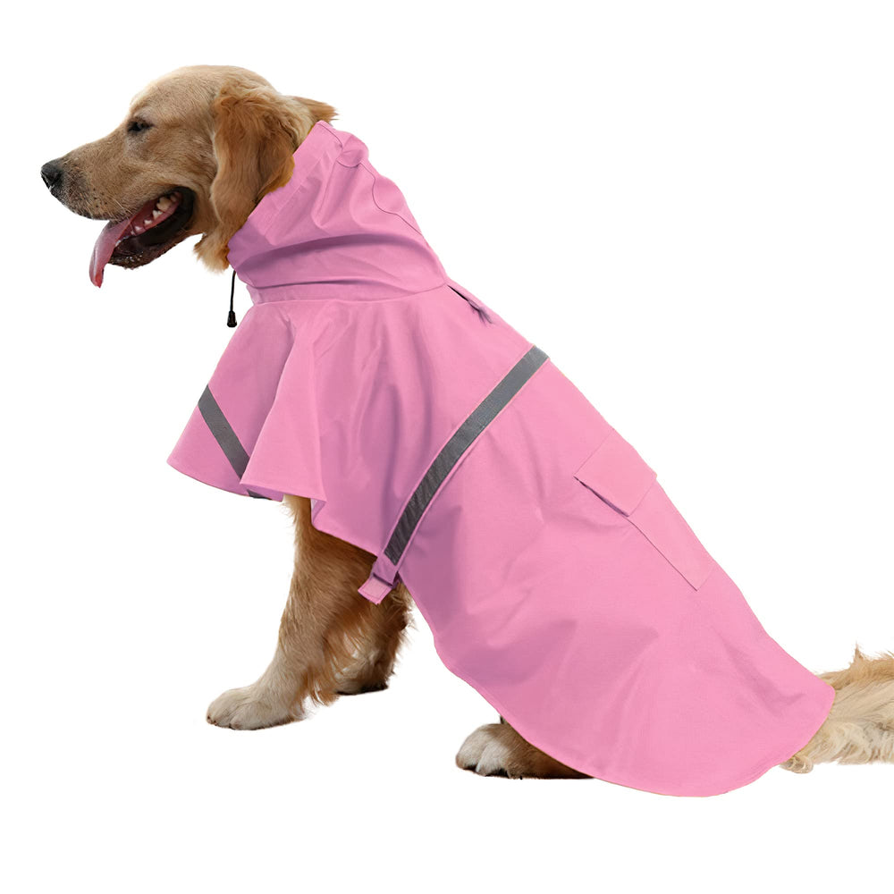 NACOCO chubasquero para perro grande con capucha rosa, protege de la lluvia.