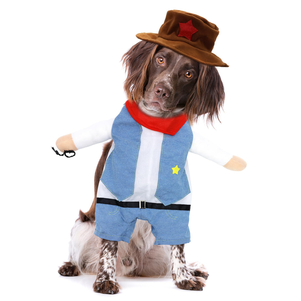 Disfraz vaquero NACOCO para perro azul, tamaño L, look festivo para Halloween