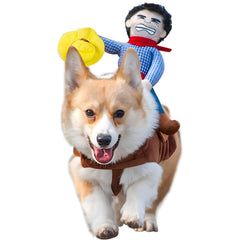 Disfraz caballero para perro NACOCO con muñeca y sombrero, ideal para Día de Halloween.