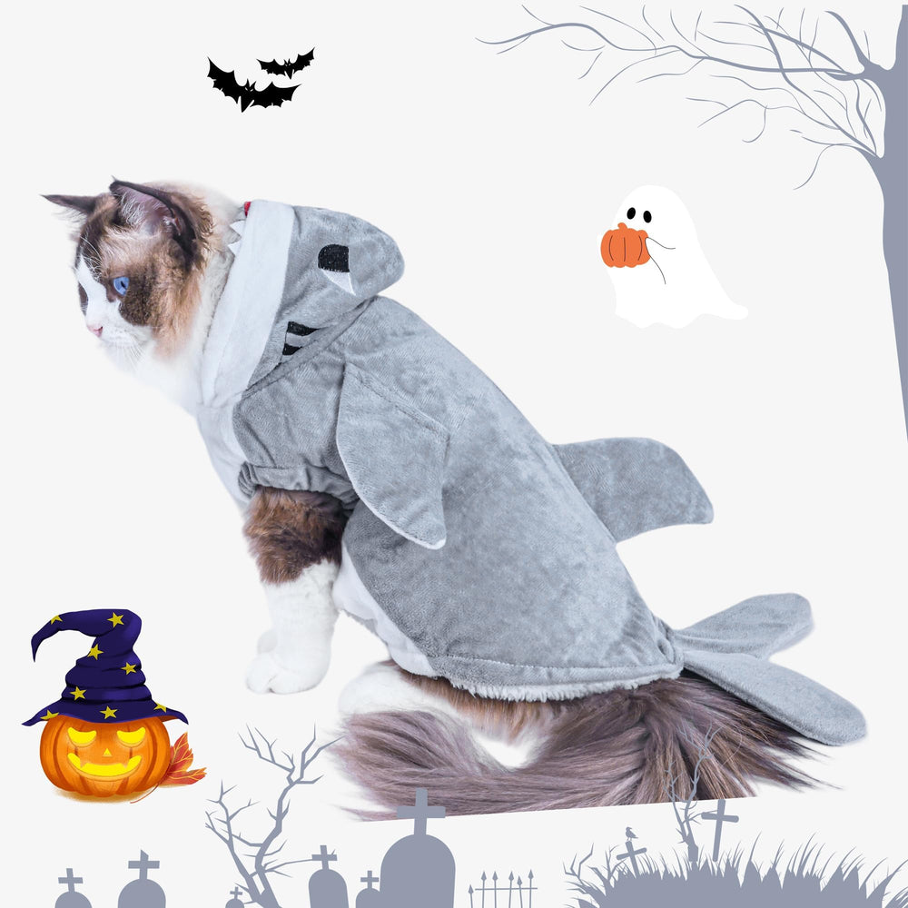 NACOCO disfraz tiburón para mascota, ideal para Halloween o sesiones de fotos.