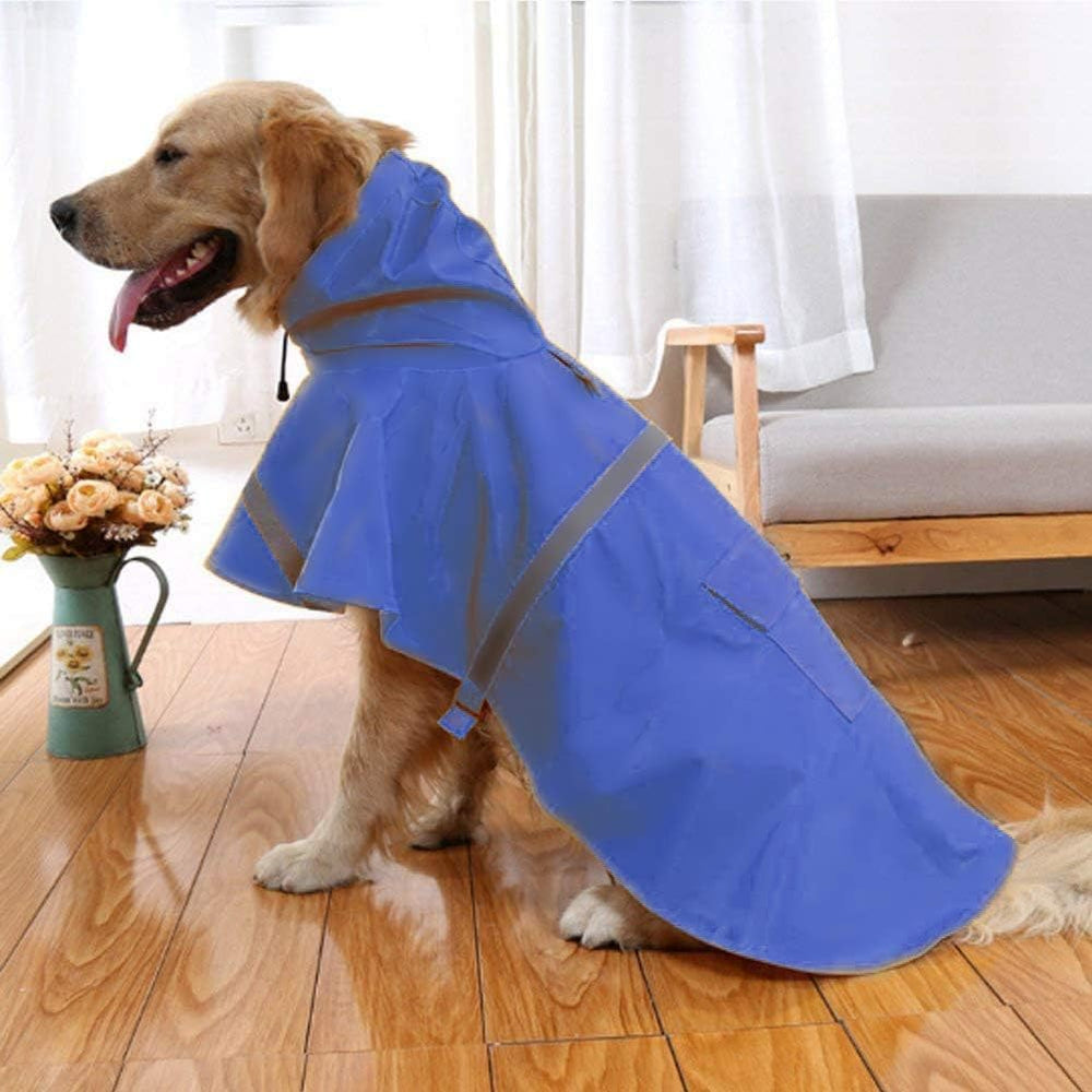 NACOCO impermeable para perro grande en azul, mantiene seco durante paseos.