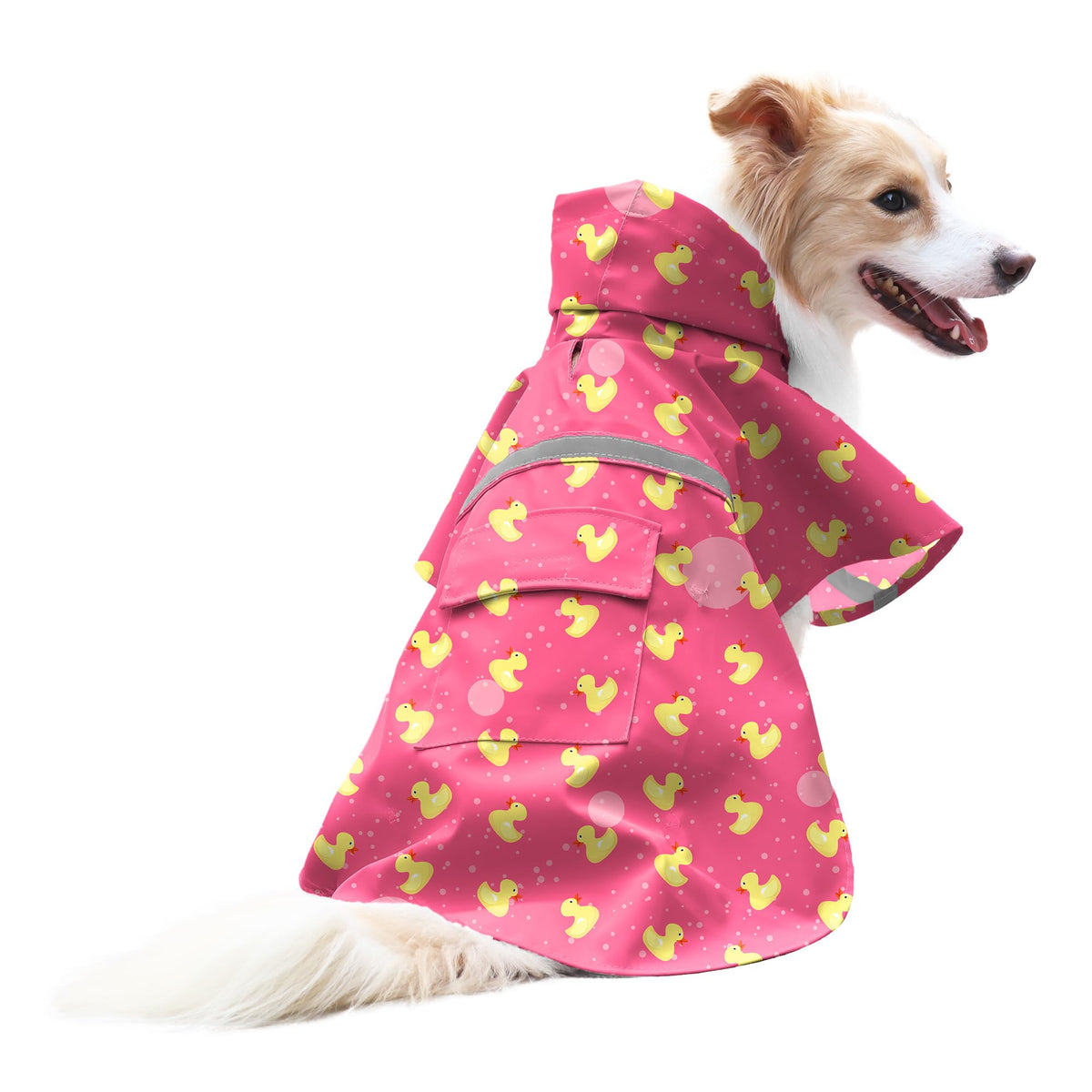 NACOCO chubasquero rosa reflectivo para perros, mejor visibilidad nocturna.
