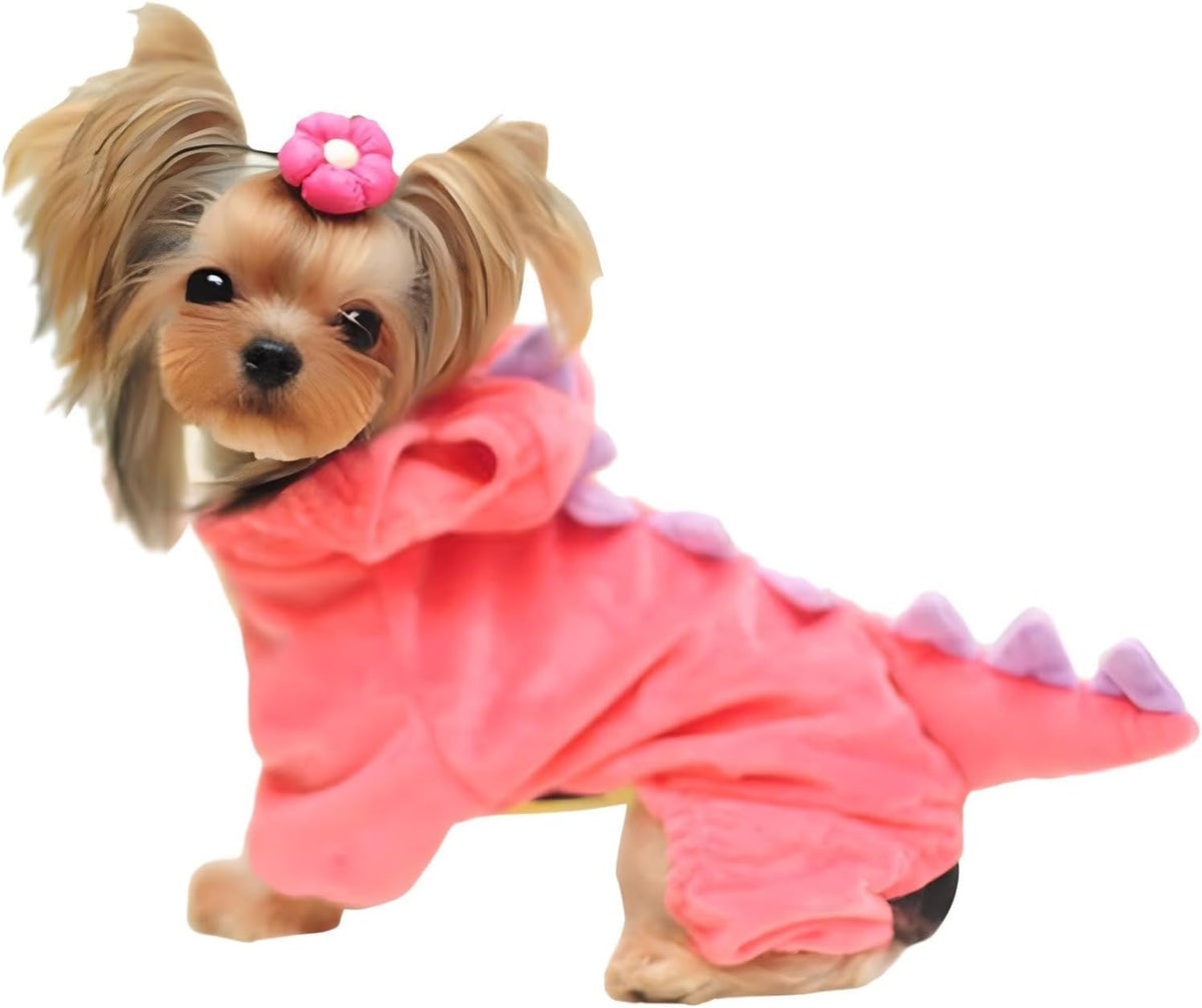 Disfraz dinosaurio verde de NACOCO para perro, ideal para sesiones de fotos.