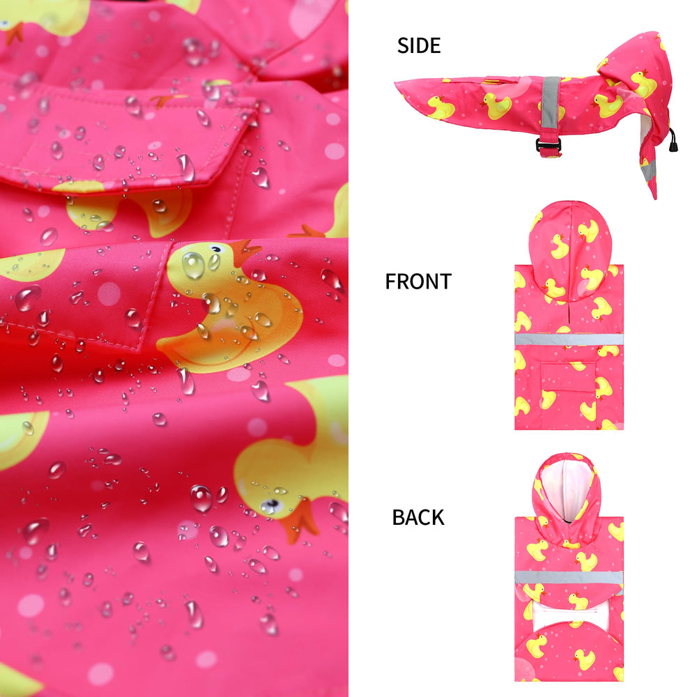 NACOCO poncho de lluvia para perros amarillo con patos, ideal para días lluviosos.
