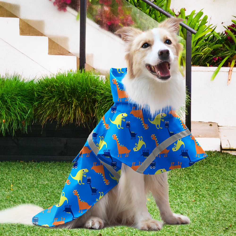 NACOCO poncho impermeable con dinosaurio azul, fácil de colocar durante salidas al aire libre
