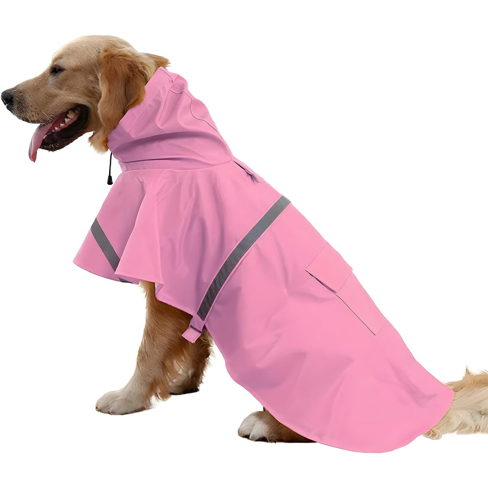 NACOCO poncho impermeable rosa para perro grande con reflectantes para la noche