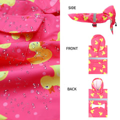 NACOCO poncho para perro con patitos amarillos, diseño divertido y ligero para días de lluvia.