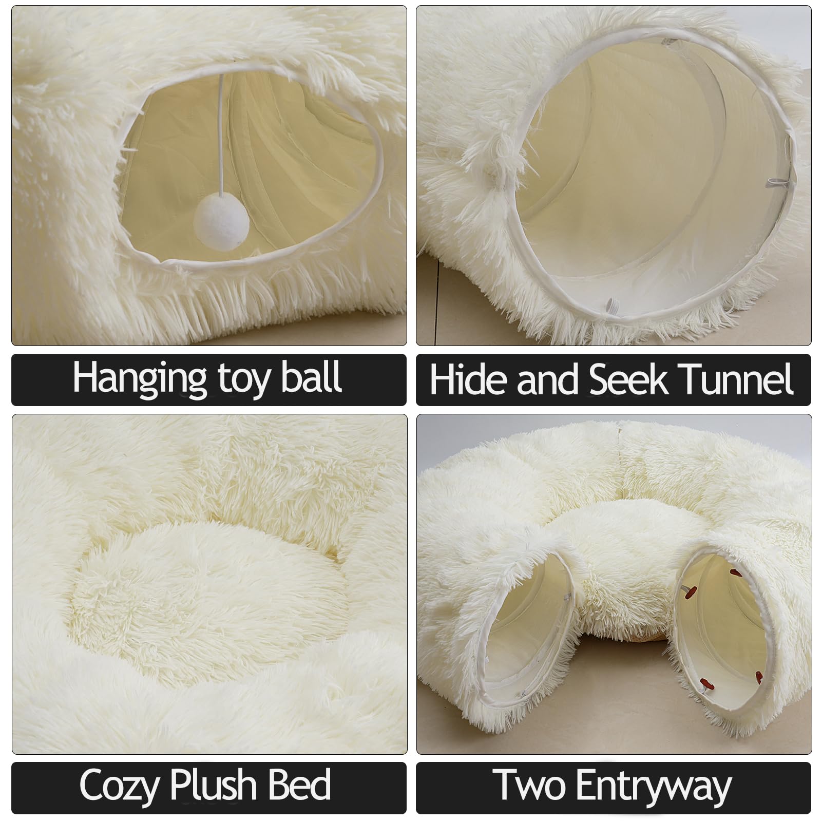 Naielfopet caja-juguetes-tunel-blanco añade diversión interactiva para tu mascota